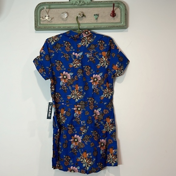 ModCloth Summer Camp Solstice Romper Blue/floral button front medium new w tags - Picture 7 of 10